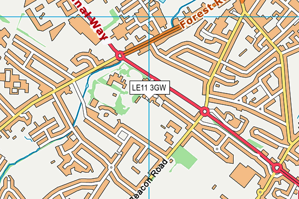 LE11 3GW map - OS VectorMap District (Ordnance Survey)