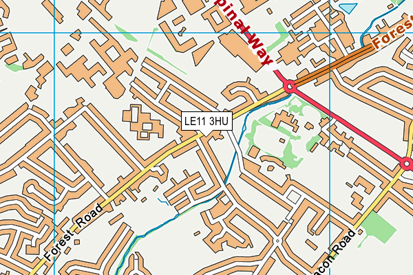 LE11 3HU map - OS VectorMap District (Ordnance Survey)