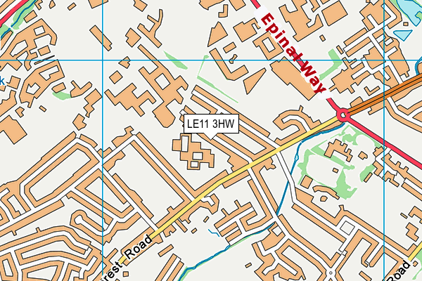 LE11 3HW map - OS VectorMap District (Ordnance Survey)