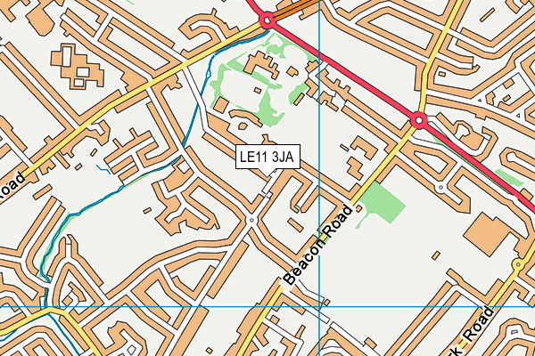 LE11 3JA map - OS VectorMap District (Ordnance Survey)