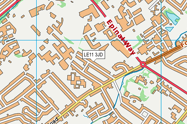 LE11 3JD map - OS VectorMap District (Ordnance Survey)