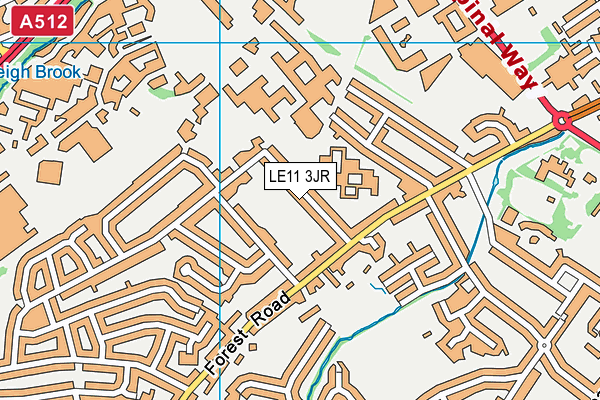 LE11 3JR map - OS VectorMap District (Ordnance Survey)