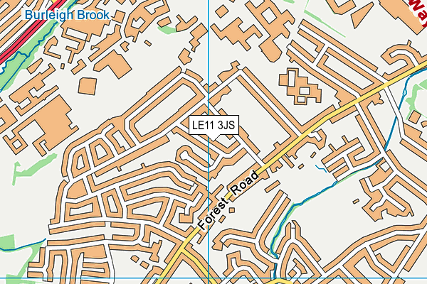 LE11 3JS map - OS VectorMap District (Ordnance Survey)