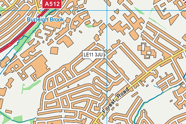 LE11 3JU map - OS VectorMap District (Ordnance Survey)