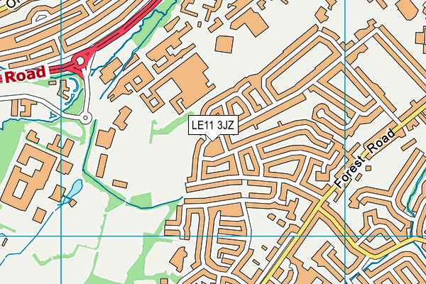 LE11 3JZ map - OS VectorMap District (Ordnance Survey)