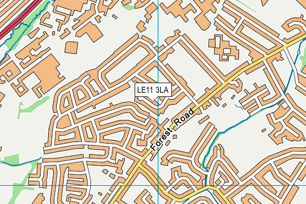 LE11 3LA map - OS VectorMap District (Ordnance Survey)