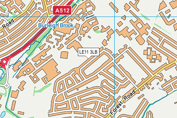 LE11 3LB map - OS VectorMap District (Ordnance Survey)