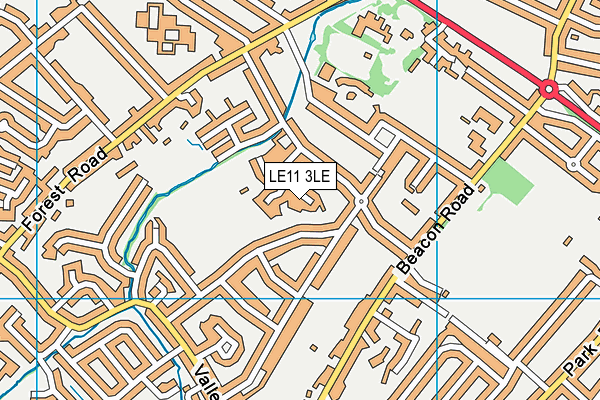 LE11 3LE map - OS VectorMap District (Ordnance Survey)