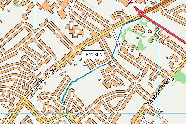 LE11 3LN map - OS VectorMap District (Ordnance Survey)