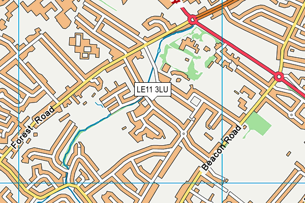 LE11 3LU map - OS VectorMap District (Ordnance Survey)