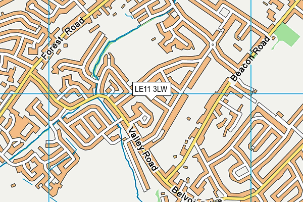 LE11 3LW map - OS VectorMap District (Ordnance Survey)