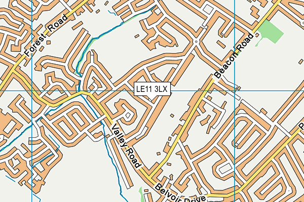 LE11 3LX map - OS VectorMap District (Ordnance Survey)