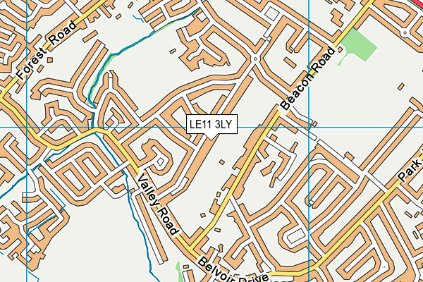 LE11 3LY map - OS VectorMap District (Ordnance Survey)