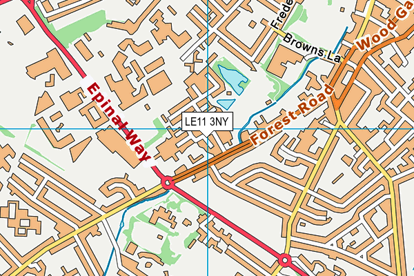 LE11 3NY map - OS VectorMap District (Ordnance Survey)