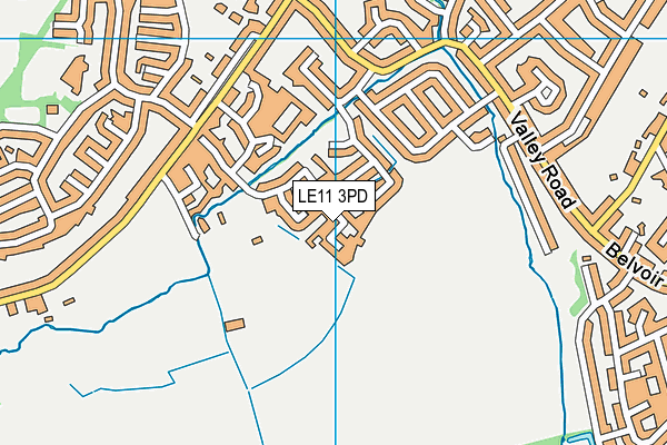 LE11 3PD map - OS VectorMap District (Ordnance Survey)