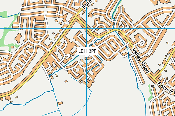 LE11 3PF map - OS VectorMap District (Ordnance Survey)