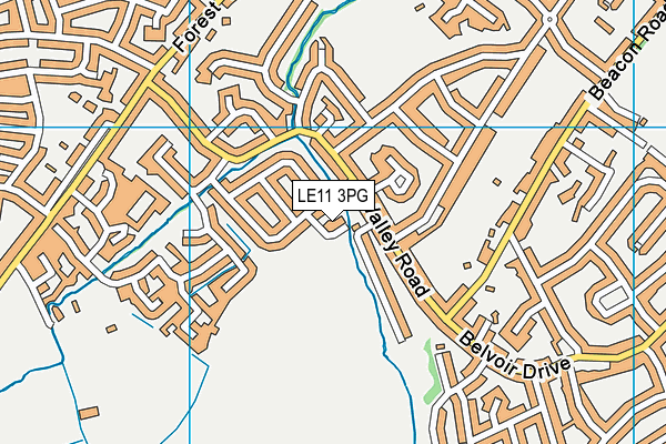 LE11 3PG map - OS VectorMap District (Ordnance Survey)