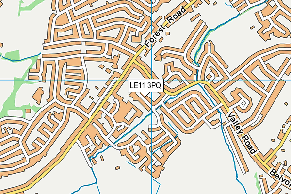 LE11 3PQ map - OS VectorMap District (Ordnance Survey)