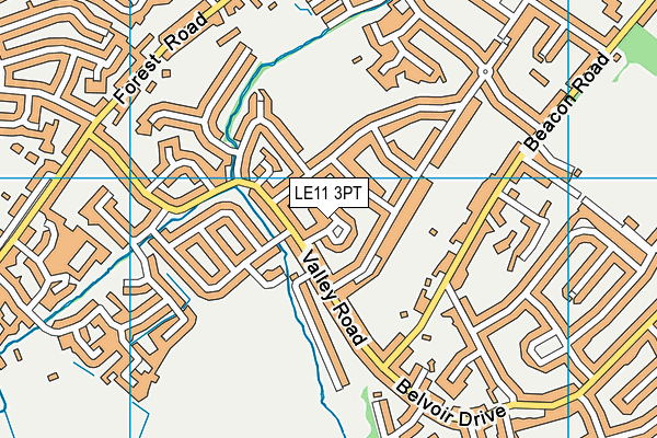 LE11 3PT map - OS VectorMap District (Ordnance Survey)