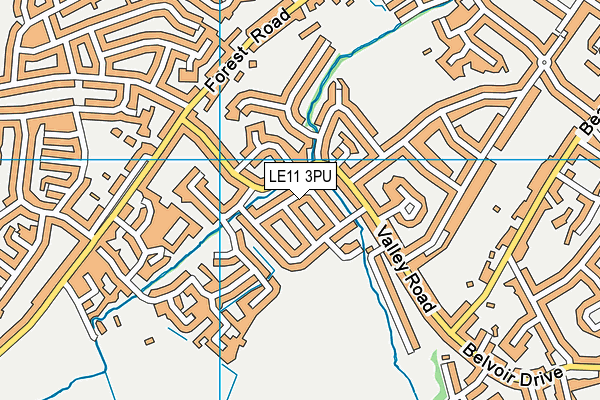 LE11 3PU map - OS VectorMap District (Ordnance Survey)