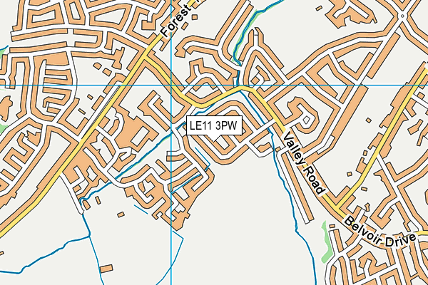 LE11 3PW map - OS VectorMap District (Ordnance Survey)