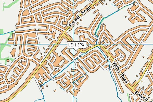 LE11 3PX map - OS VectorMap District (Ordnance Survey)