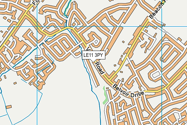 LE11 3PY map - OS VectorMap District (Ordnance Survey)