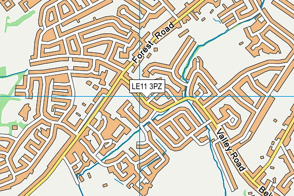 LE11 3PZ map - OS VectorMap District (Ordnance Survey)