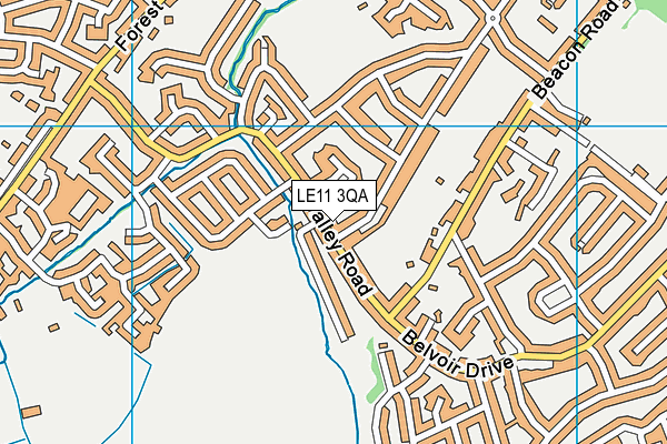 LE11 3QA map - OS VectorMap District (Ordnance Survey)