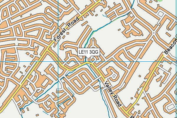 LE11 3QG map - OS VectorMap District (Ordnance Survey)