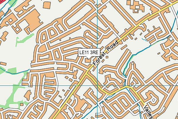 LE11 3RE map - OS VectorMap District (Ordnance Survey)