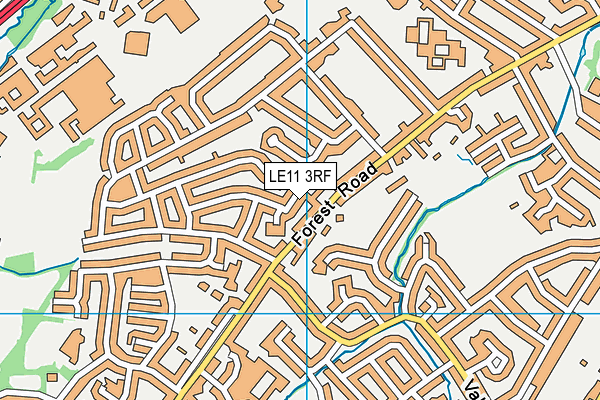 LE11 3RF map - OS VectorMap District (Ordnance Survey)