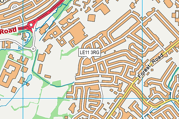 LE11 3RG map - OS VectorMap District (Ordnance Survey)