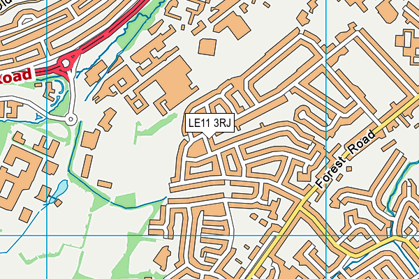 LE11 3RJ map - OS VectorMap District (Ordnance Survey)