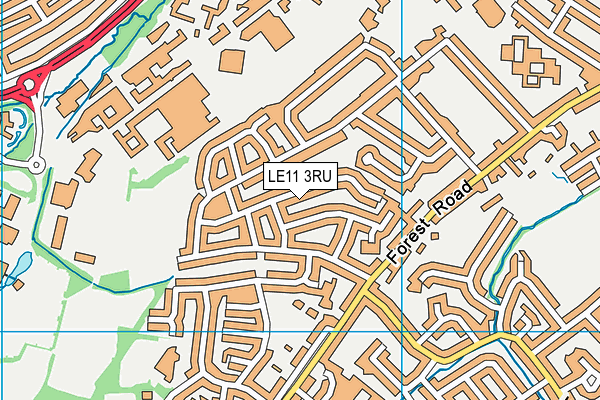 LE11 3RU map - OS VectorMap District (Ordnance Survey)