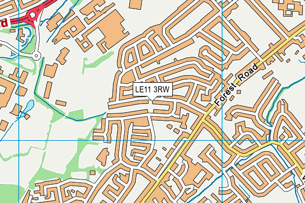 LE11 3RW map - OS VectorMap District (Ordnance Survey)