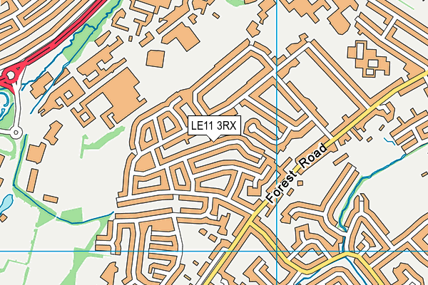 LE11 3RX map - OS VectorMap District (Ordnance Survey)
