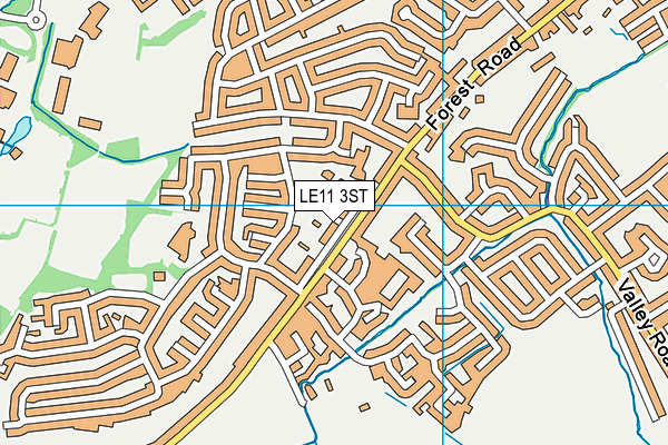 LE11 3ST map - OS VectorMap District (Ordnance Survey)