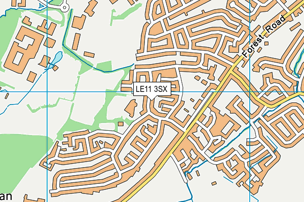 LE11 3SX map - OS VectorMap District (Ordnance Survey)