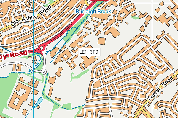 LE11 3TD map - OS VectorMap District (Ordnance Survey)