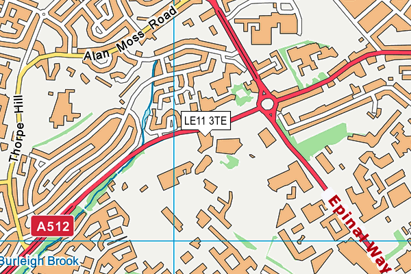 LE11 3TE map - OS VectorMap District (Ordnance Survey)