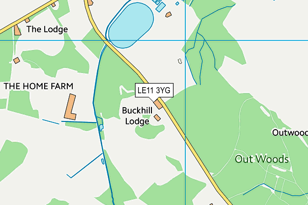 LE11 3YG map - OS VectorMap District (Ordnance Survey)