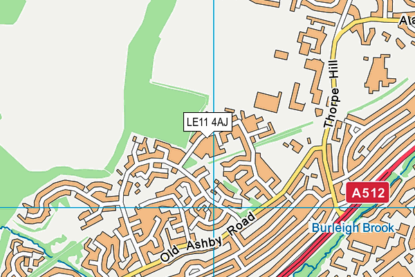 LE11 4AJ map - OS VectorMap District (Ordnance Survey)