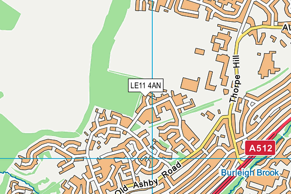 LE11 4AN map - OS VectorMap District (Ordnance Survey)
