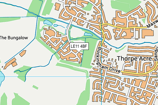 LE11 4BF map - OS VectorMap District (Ordnance Survey)