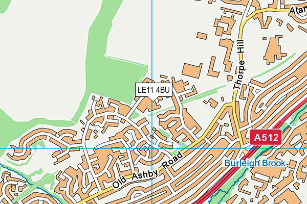 LE11 4BU map - OS VectorMap District (Ordnance Survey)