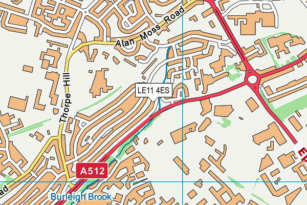 LE11 4ES map - OS VectorMap District (Ordnance Survey)