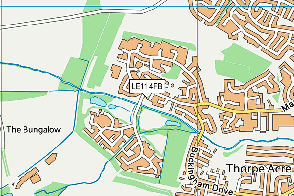 LE11 4FB map - OS VectorMap District (Ordnance Survey)