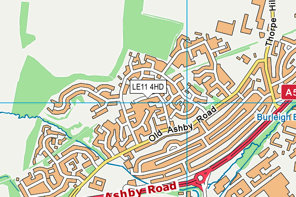 LE11 4HD map - OS VectorMap District (Ordnance Survey)