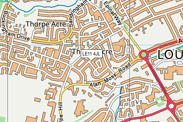 LE11 4JL map - OS VectorMap District (Ordnance Survey)